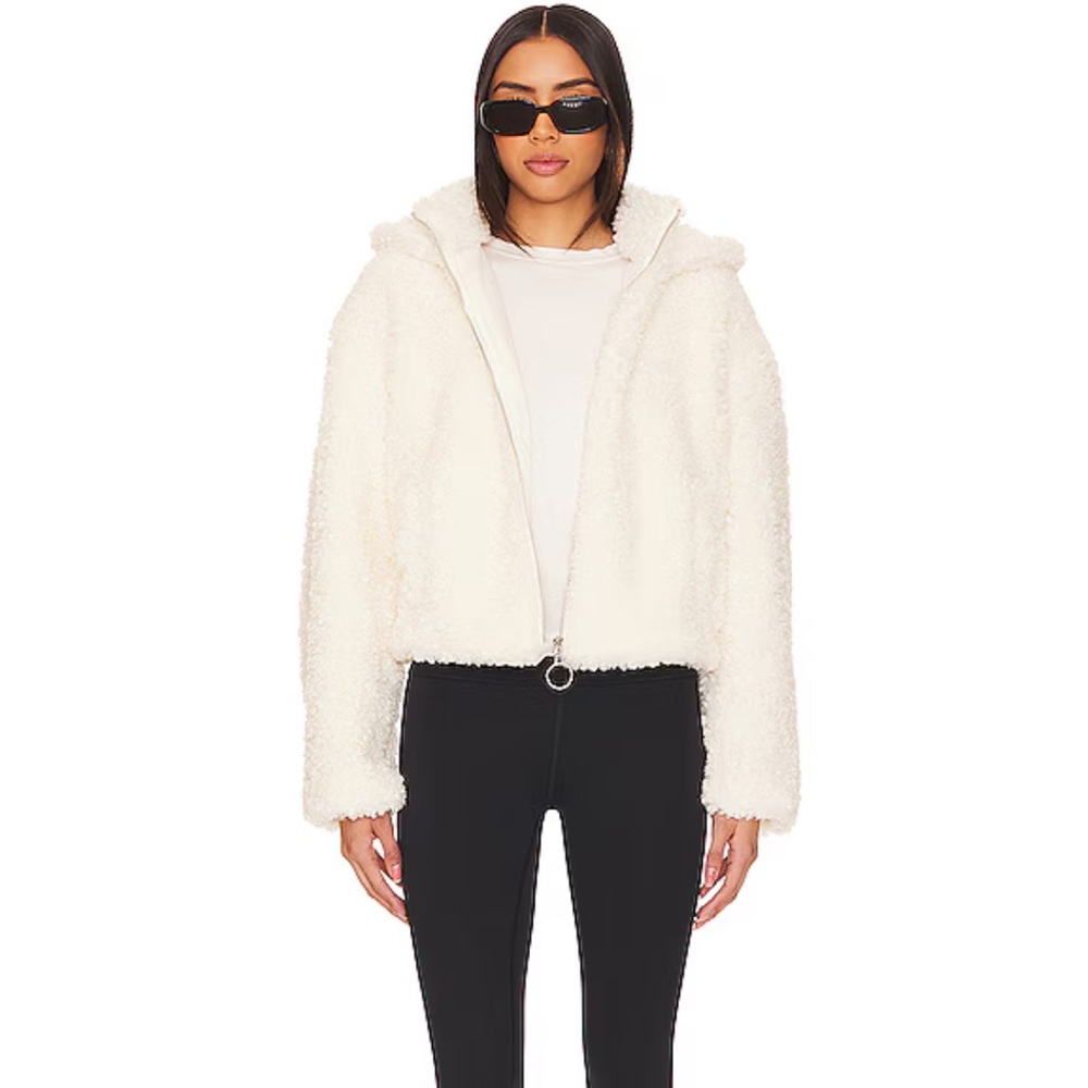 NWT WeWoreWhat Curly Sherpa Jacket in Ivory